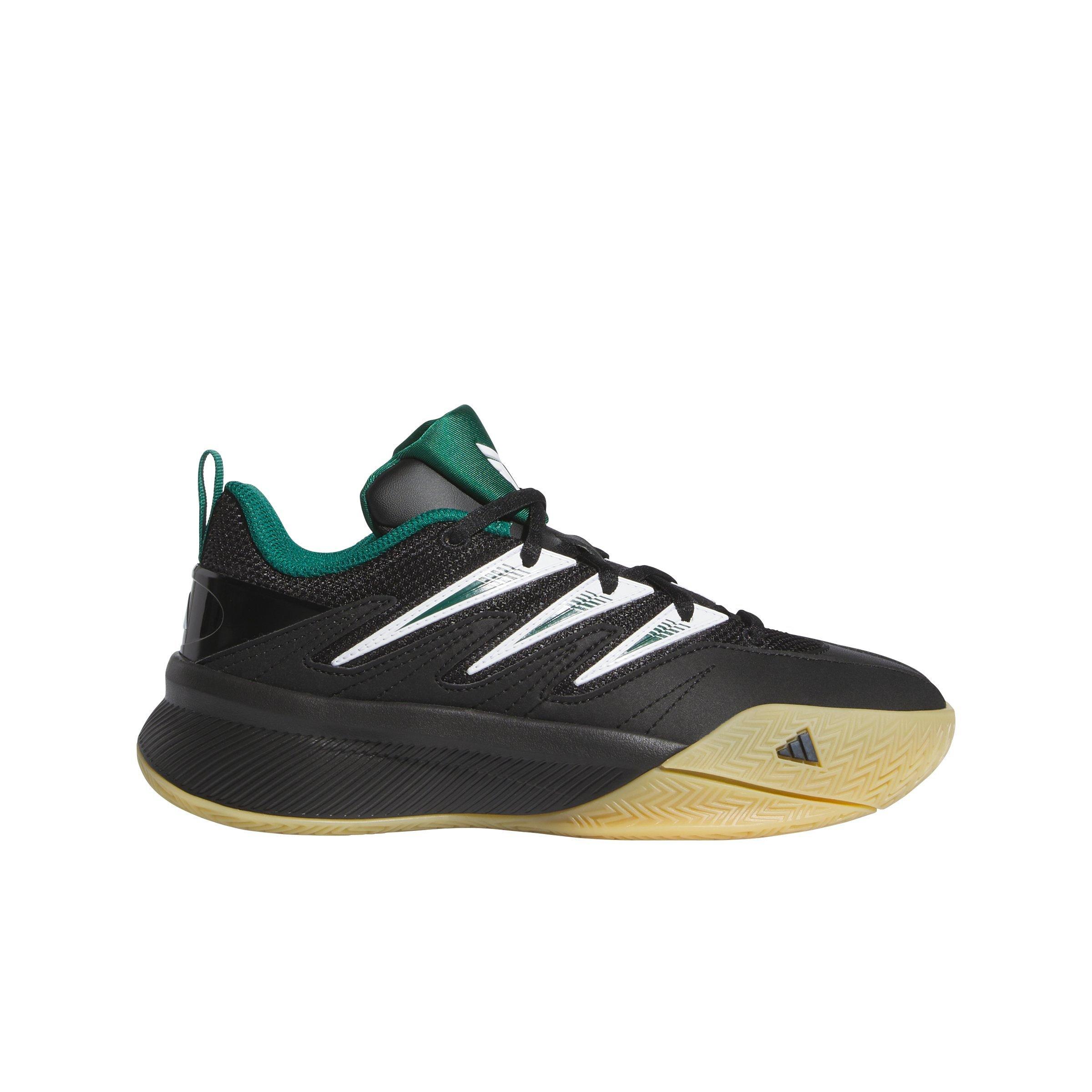 adidas Dame Certified 3 Collegiate Green Core Black Ftwr White Grade School Boys Basketball Shoe